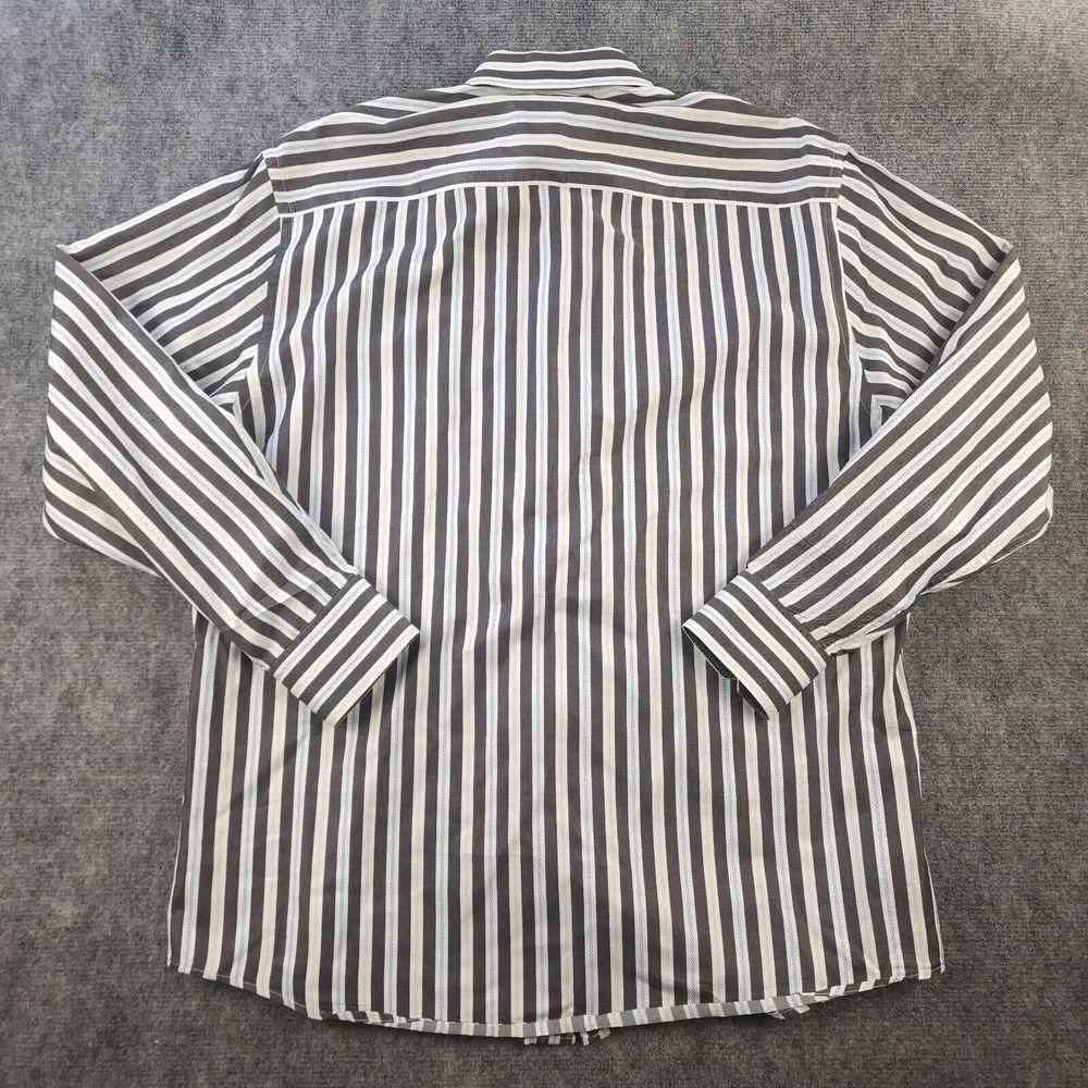 Johnston‎ & Murphy Shirt Large Long Sleeve Button Up Multicolor Striped